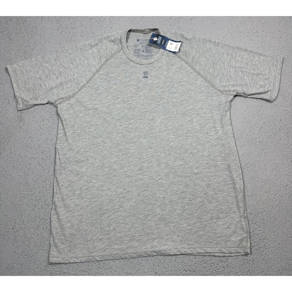 NWT Tyndale Shirt Mens 2XL Gray FR Arc Rated Tagless Tee Workwear Made USA